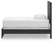 Hollivern Twin Panel Bed, Dresser, Mirror, Chest and Nightstand in Dark Gray - PKG021592