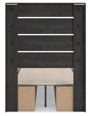 Hollivern Twin Panel Bed with Storage and Dresser in Dark Gray - PKG021644