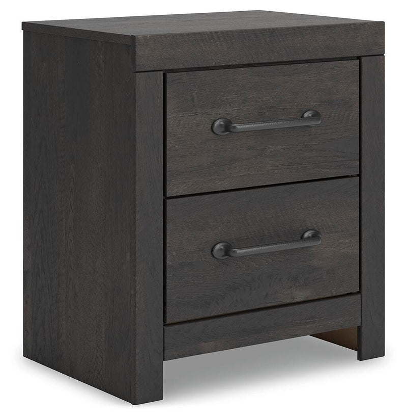 Hollivern Twin Panel Bed with Storage, Dresser and Nightstand in Dark Gray - PKG021645