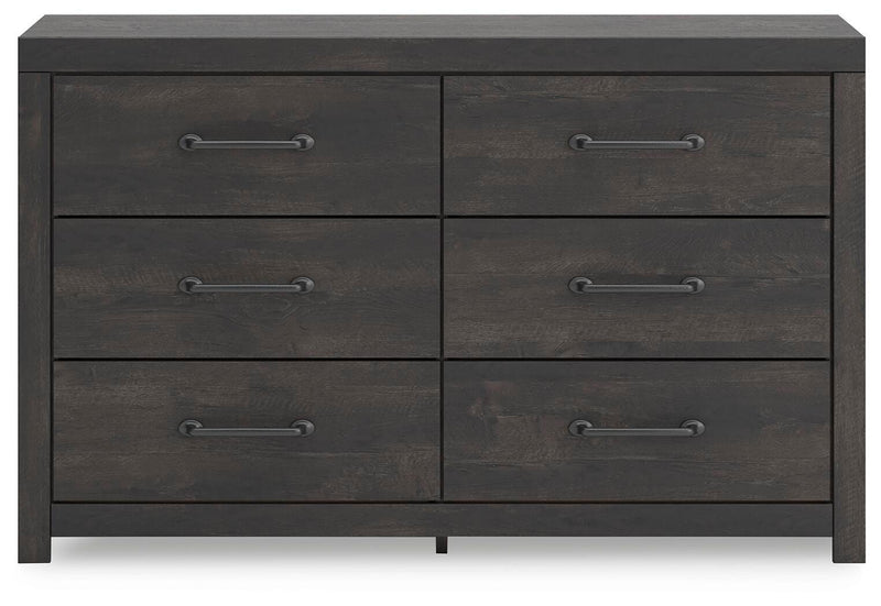 Hollivern Twin Panel Storage Bed, Dresser and Nightstand in Dark Gray - PKG021629