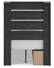 Hollivern Twin Panel Storage Bed, Dresser and Nightstand in Dark Gray - PKG021629