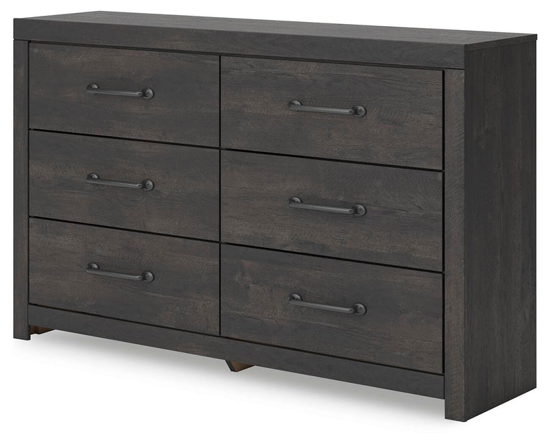 Hollivern Twin Panel Storage Bed, Dresser and Nightstand in Dark Gray - PKG021629