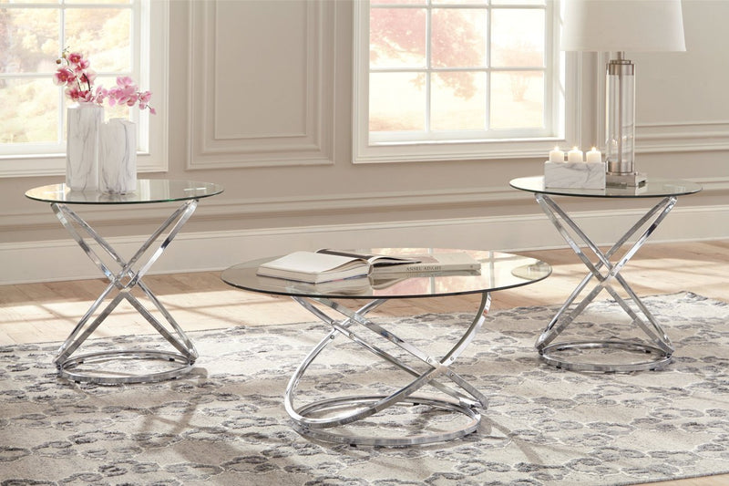 Hollynyx Chrome Finish Table (Set of 3) - DMV FurnitureOccasional Table Set