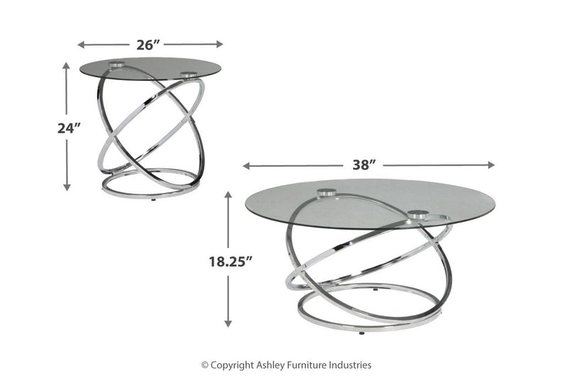 Hollynyx Chrome Finish Table (Set of 3) - DMV FurnitureOccasional Table Set
