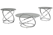 Hollynyx Chrome Finish Table (Set of 3) - DMV FurnitureOccasional Table Set