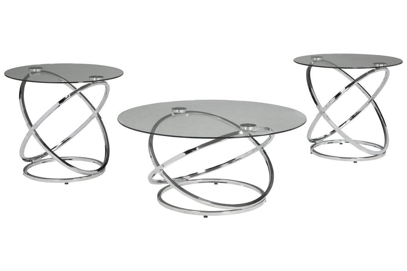 Hollynyx Chrome Finish Table (Set of 3) - DMV FurnitureOccasional Table Set