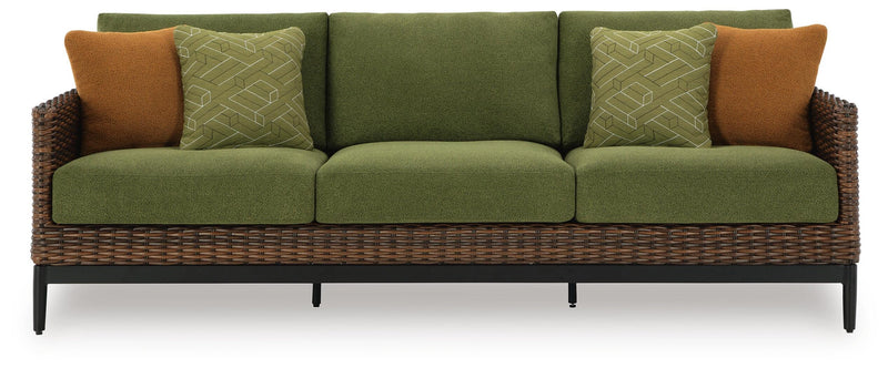 Horizon Hall Brown Outdoor Sofa, 2 Lounge Chairs, Ottoman and Coffee Table - P572P3