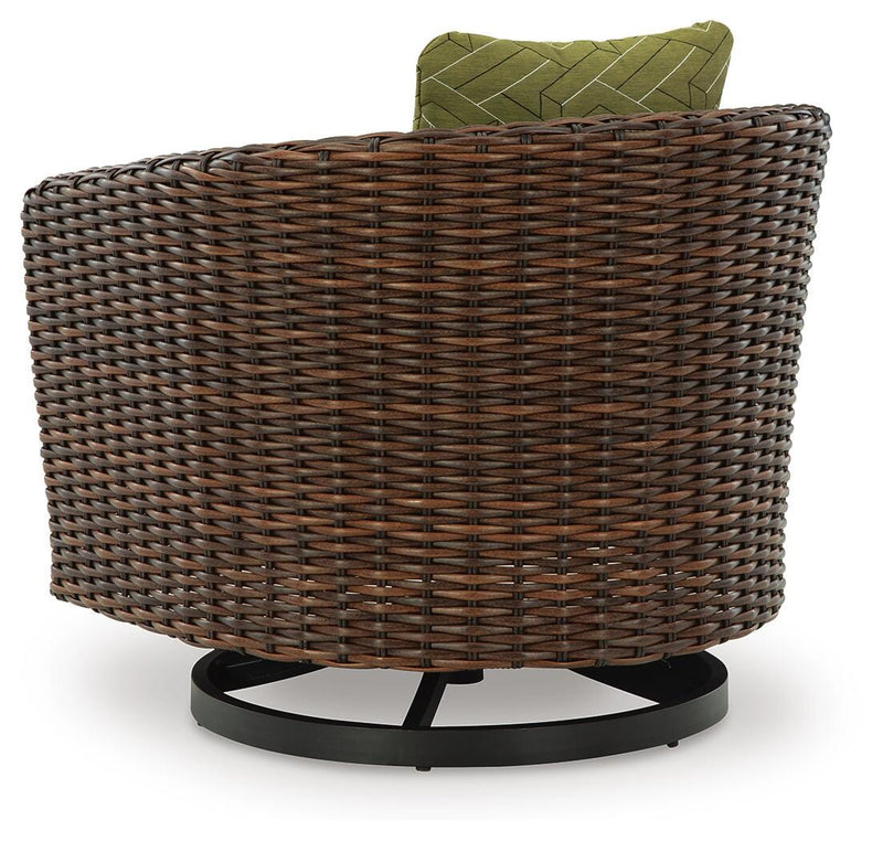 Horizon Hall Brown Outdoor Sofa, 2 Lounge Chairs, Ottoman and Coffee Table - P572P3