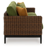 Horizon Hall Outdoor Sofa and 2 Chairs with Coffee Table in Brown/Green from Ashley - DMV Furniture