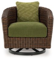 Horizon Hall Outdoor Sofa and 2 Chairs with Coffee Table in Brown/Green from Ashley - DMV Furniture
