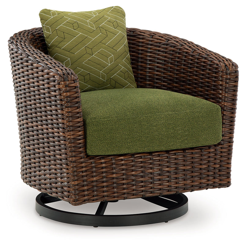 Horizon Hall Outdoor Sofa and 2 Chairs with Coffee Table in Brown/Green from Ashley - DMV Furniture