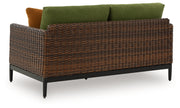 Horizon Hall Outdoor Sofa and Loveseat in Brown/Green from Ashley - DMV Furniture