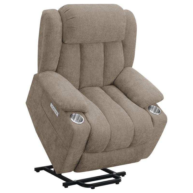Houston Upholstered Power Lift Recliner Chair Camel - 602274P