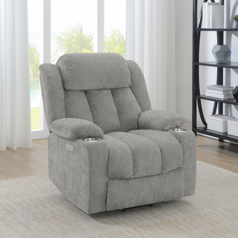 Houston Upholstered Power Lift Recliner Grey - 602284P
