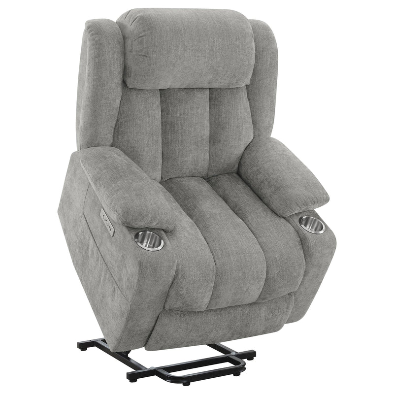 Houston Upholstered Power Lift Recliner Grey - 602284P