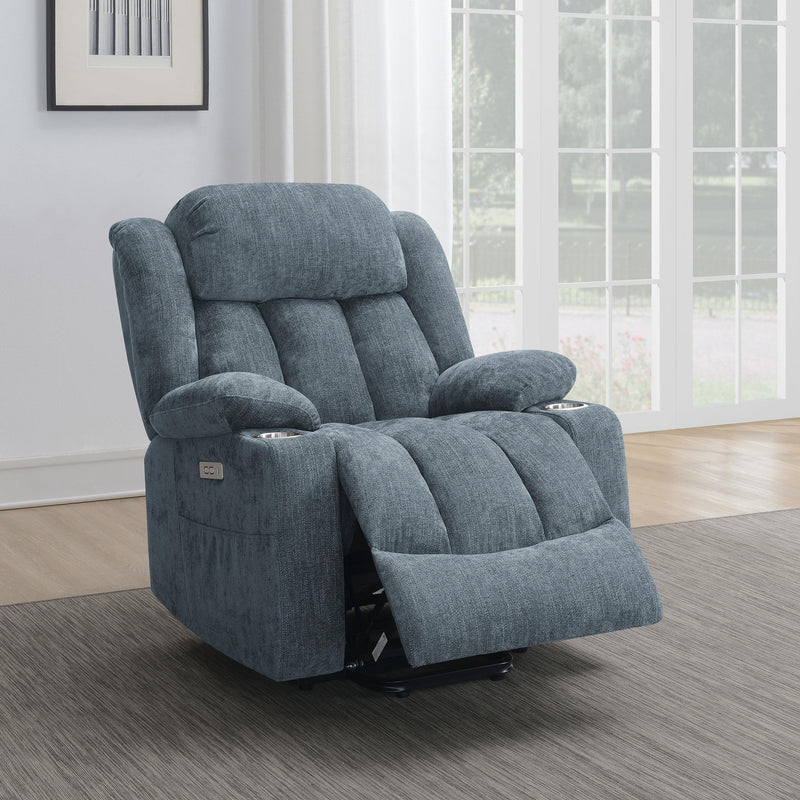 Houston Upholstered Power Lift Recliner Slate Blue - 602294P