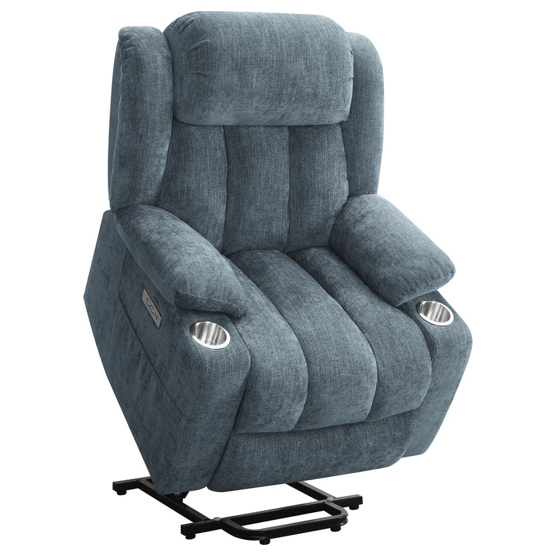 Houston Upholstered Power Lift Recliner Slate Blue - 602294P