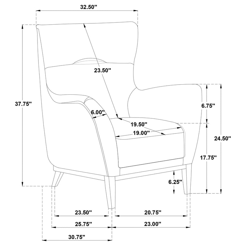 HP0426 Accent Chair Ivory / Coffee - 903269