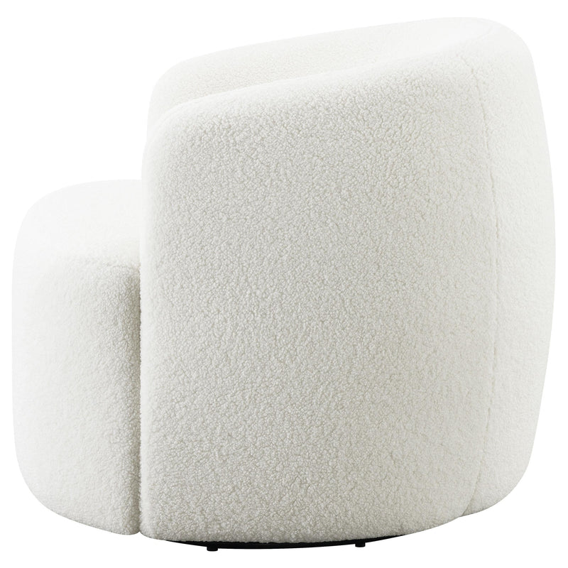 Hudson Faux Sheepskin Upholstered Swivel Chair Natural - 905726