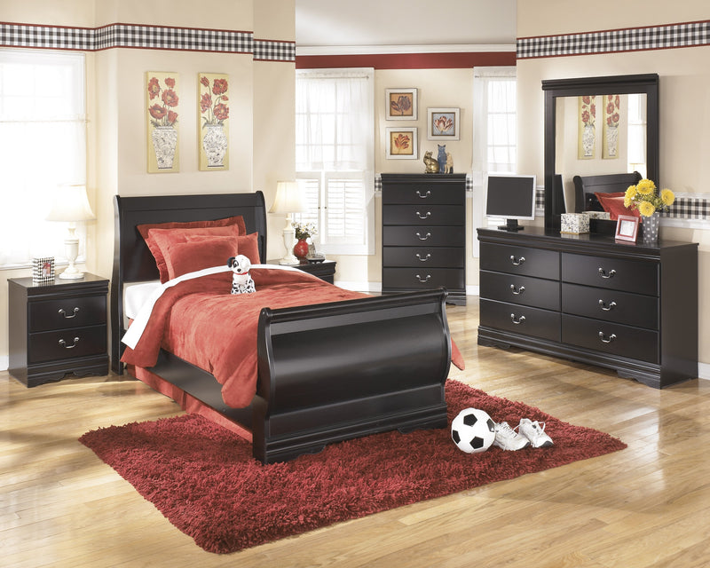 Huey Vineyard Black Twin Sleigh Bed - DMV FurnitureTwin Bed