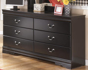 Huey Vineyard Full Sleigh Headboard Bed with Dresser in Black - PKG002523