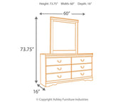 Huey Vineyard Full Sleigh Headboard Bed with Mirrored Dresser, Chest and 2 Nightstands in Black from Ashley - DMV Furniture