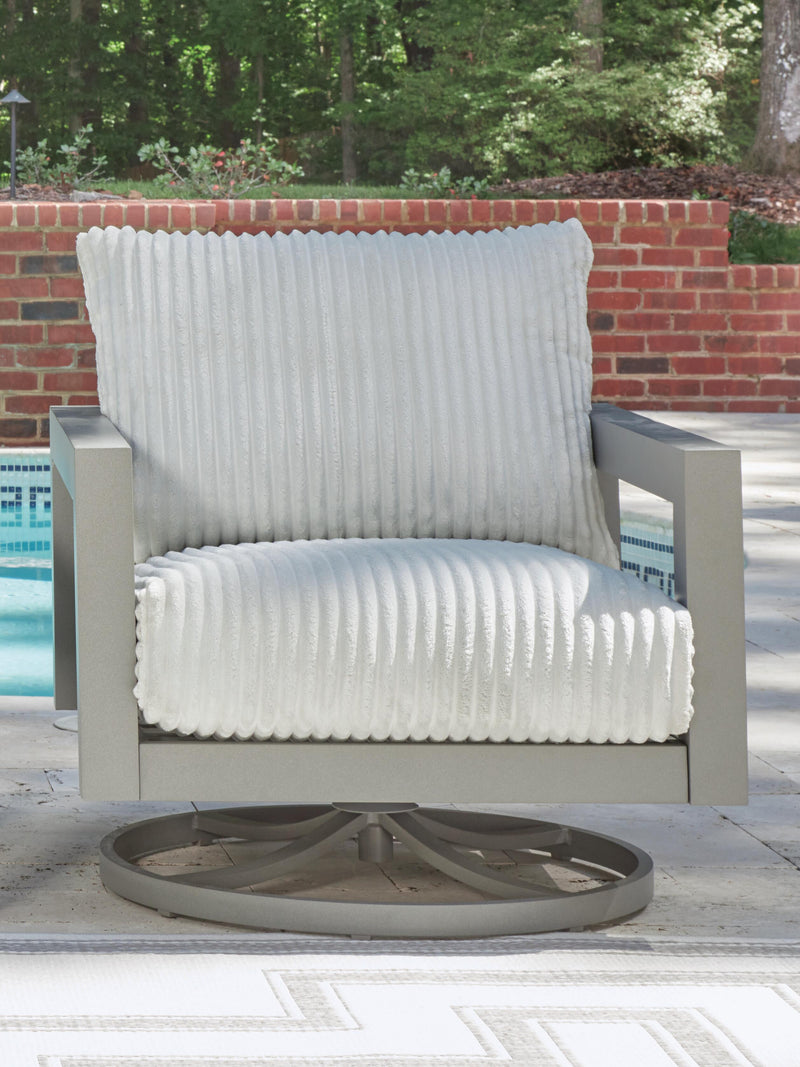 Hurley Park Gray Outdoor Sofa, 2 Lounge Chairs and Coffee Table - PCP695P2