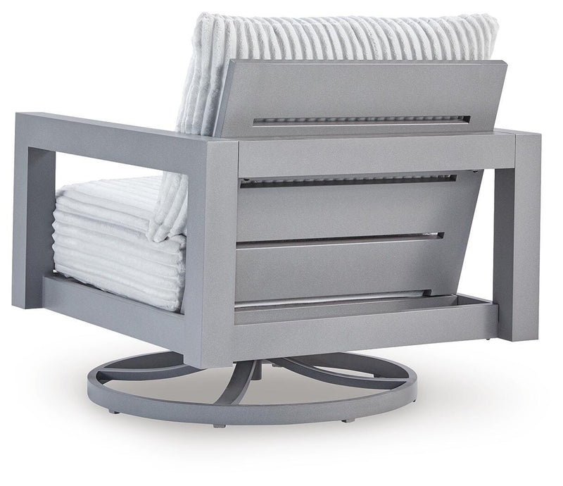 Hurley Park Outdoor Loveseat with 2 Lounge Chairs in Gray - PKG021154