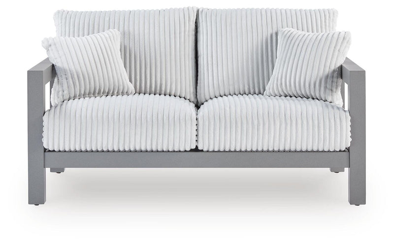 Hurley Park Outdoor Sofa and Loveseat in Gray - PKG021152