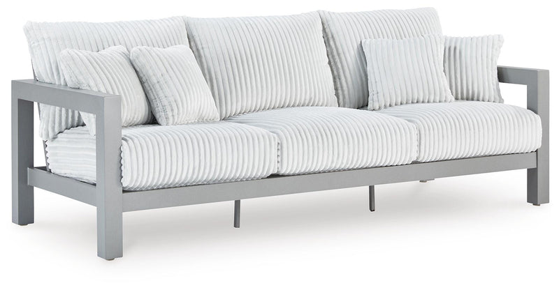 Hurley Park Outdoor Sofa and Loveseat in Gray - PKG021152