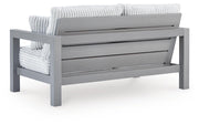 Hurley Park Outdoor Sofa and Loveseat with Coffee Table in Gray - PKG021164