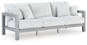Hurley Park Outdoor Sofa and Loveseat with Coffee Table in Gray - PKG021164