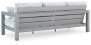 Hurley Park Outdoor Sofa and Loveseat with Coffee Table in Gray - PKG021164