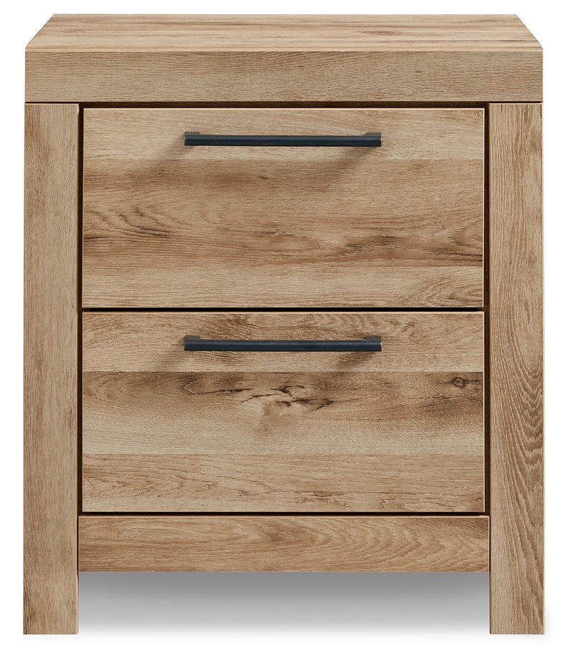 Hyanna Full Panel Headboard with Mirrored Dresser and 2 Nightstands in Tan Brown - PKG015278