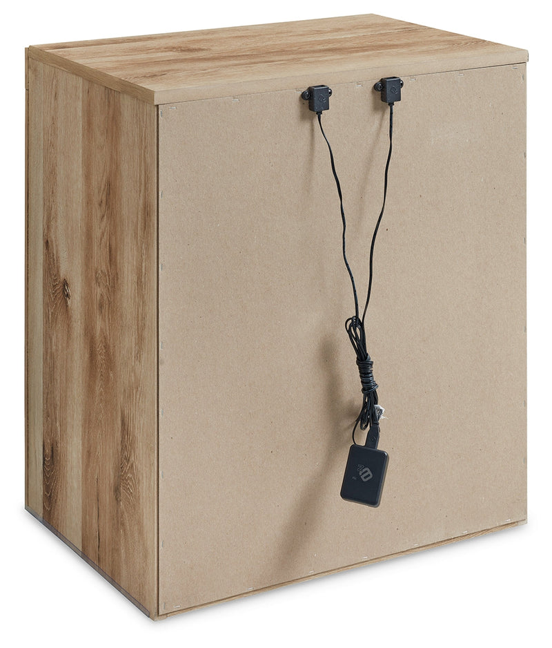 Hyanna Full Panel Headboard with Mirrored Dresser and 2 Nightstands in Tan Brown - PKG015278