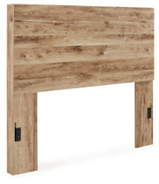 Hyanna Full Panel Headboard with Mirrored Dresser and Chest in Tan Brown - PKG015281