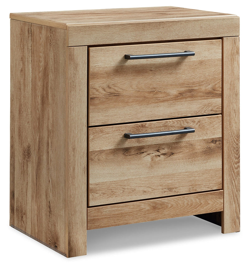 Hyanna Queen Panel Storage Bed with Mirrored Dresser, Chest and 2 Nightstands in Tan Brown - PKG015315