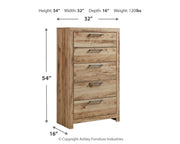 Hyanna Queen Panel Storage Bed with Mirrored Dresser, Chest and 2 Nightstands in Tan Brown - PKG015315