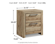 Hyanna Queen Panel Storage Bed with Mirrored Dresser, Chest and Nightstand in Tan Brown - PKG015318