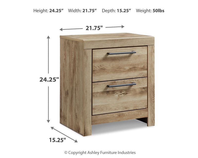 Hyanna Queen Panel Storage Bed with Mirrored Dresser, Chest and Nightstand in Tan Brown - PKG015318