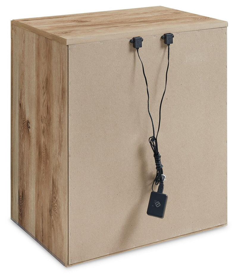 Hyanna Tan Brown King Panel Storage Bed, Dresser and 2 Nightstands - B1050B40