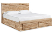 Hyanna Tan Brown Queen Platform Storage Bed with 2 Under Bed Storage Drawer - DMV FurnitureQueen Bed