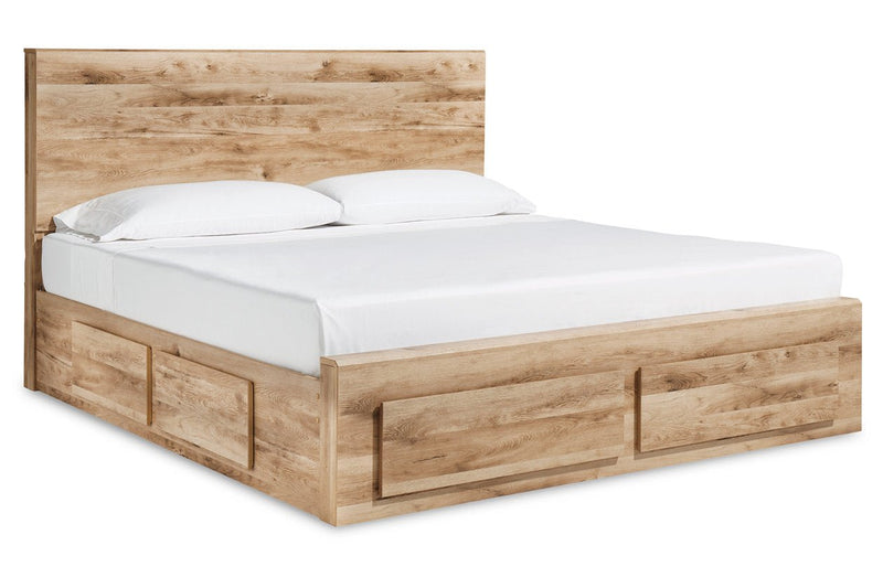 Hyanna Tan Brown Queen Platform Storage Bed with 2 Under Bed Storage Drawer - DMV FurnitureQueen Bed