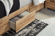 Hyanna Tan Brown Queen Platform Storage Bed with 2 Under Bed Storage Drawer - DMV FurnitureQueen Bed