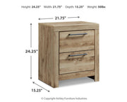 Hyanna Tan Brown Queen Storage Bed, Dresser and 2 Nightstands - B1050B52
