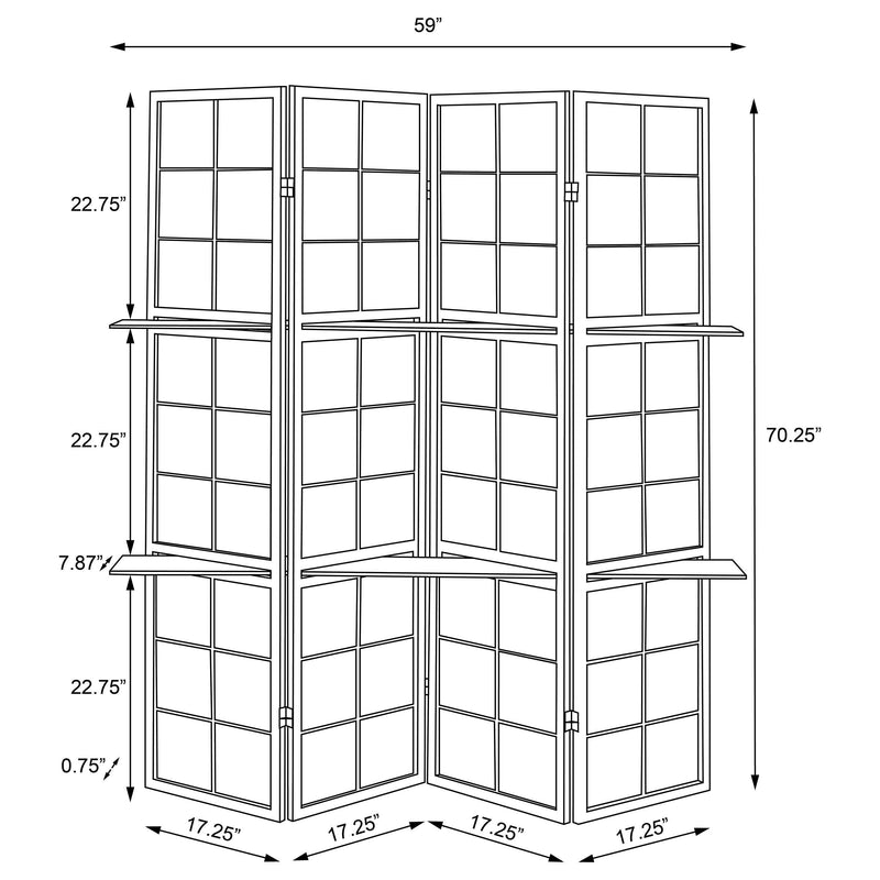 Iggy 4-Panel Room Divider Folding Shoji Screen Cappuccino - 900166
