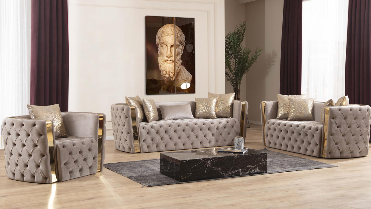 Naomi Tufted Velvet Loveseat