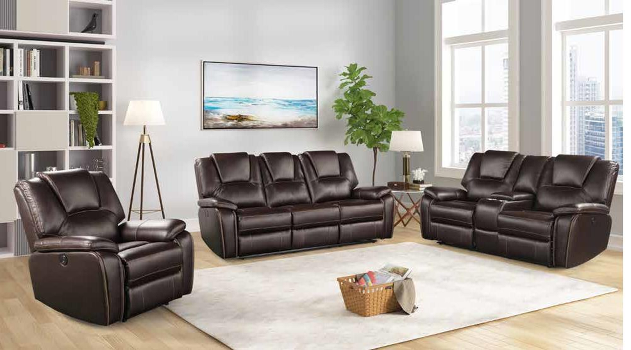 Hong Kong Faux Leather Power Reclining Loveseat