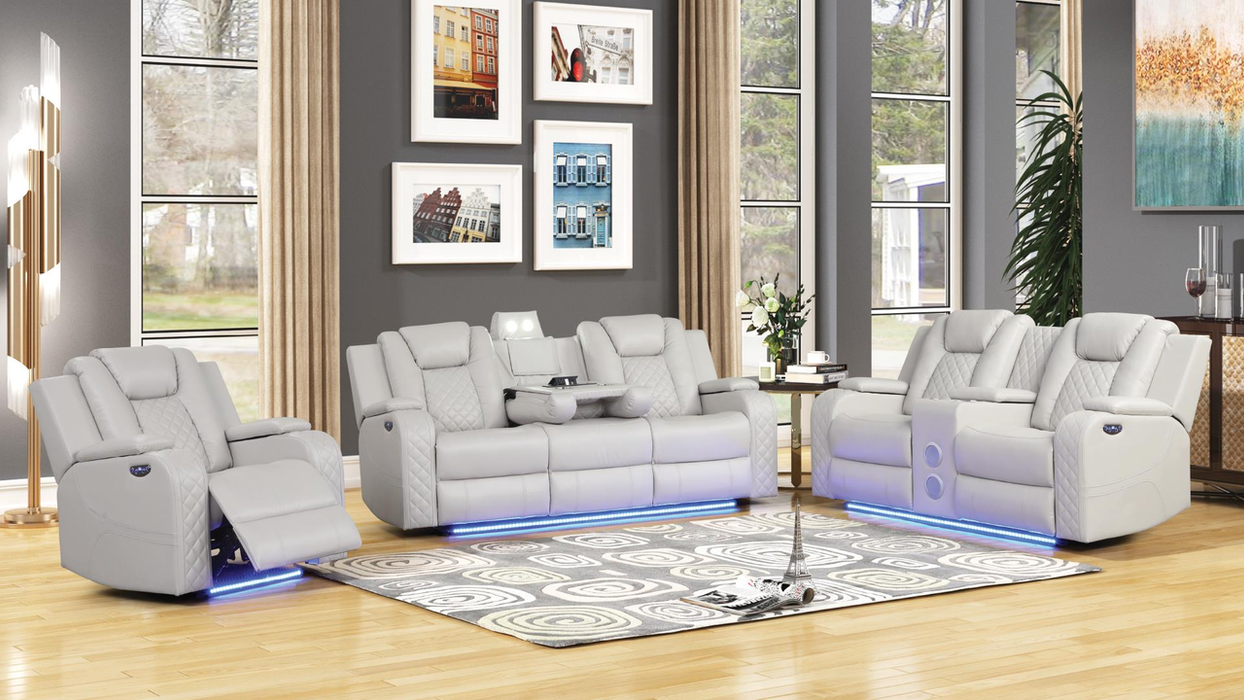 Benz Faux Leather Power Reclining Chair with LED Lighting & USB Charger