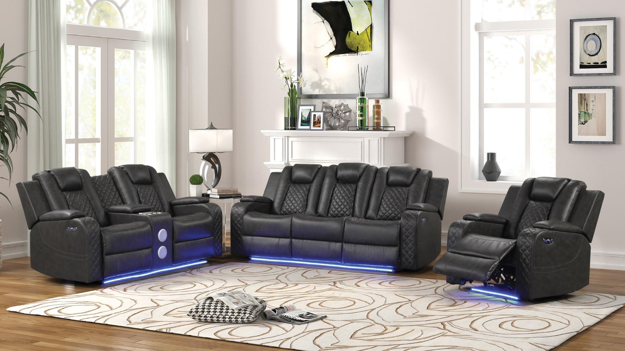 Benz Faux Leather Power Reclining Chair with LED Lighting & USB Charger